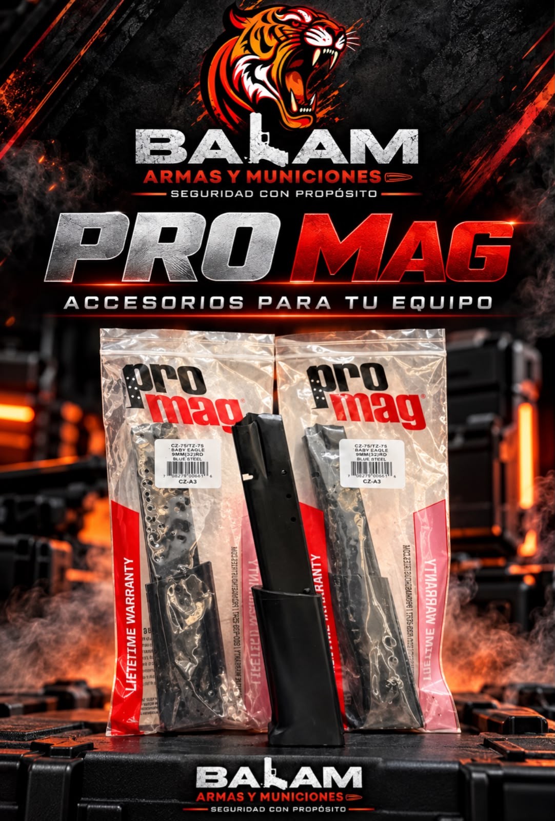 TOLVA CZ-75/TZ-75 JERICHO 941F/FS JERICHO II/IIM CAL 9MM DE 32 TIROS PROMAG COD CZ-A3