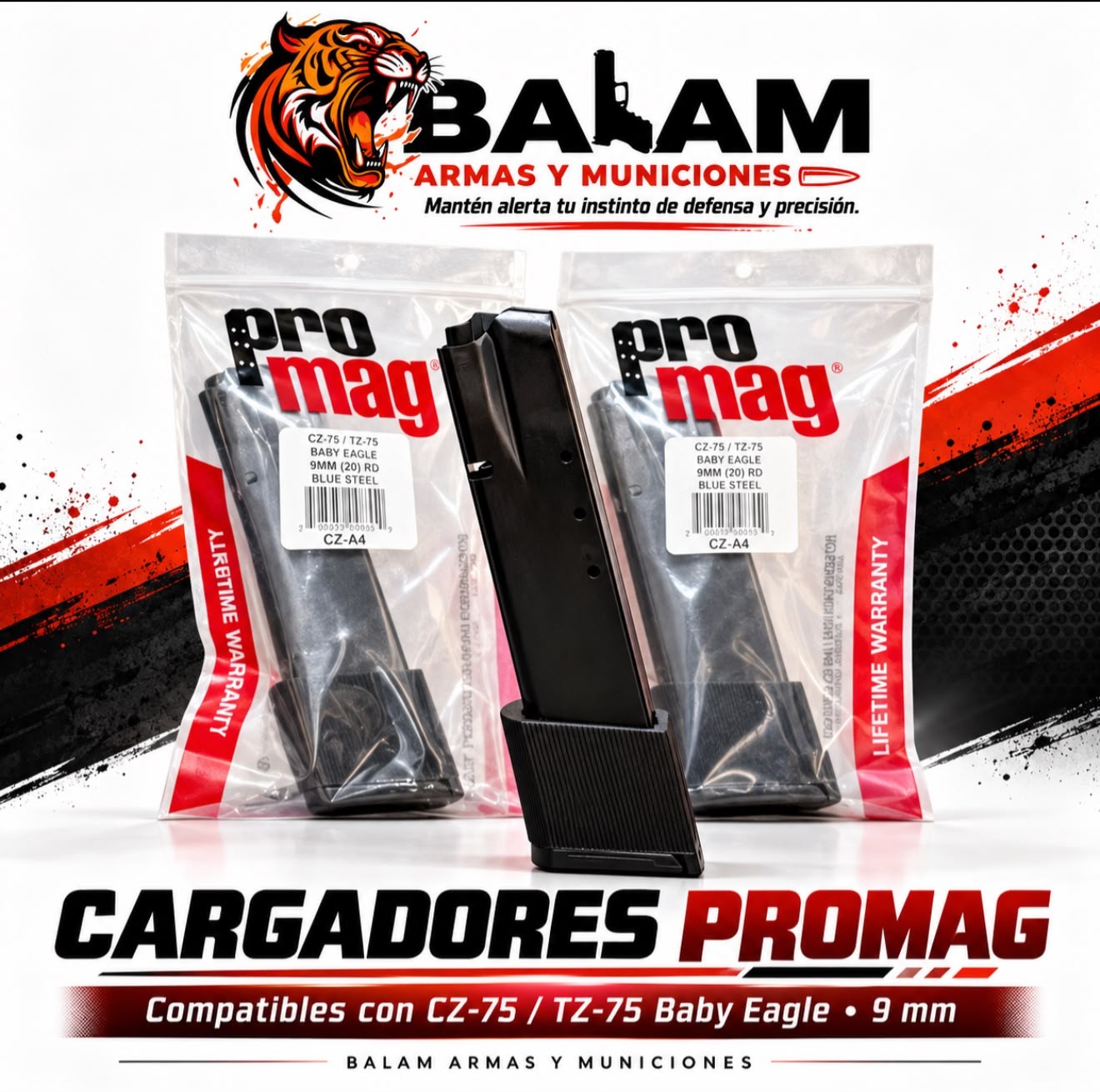 TOLVA CZ 75B, JERICHO 941F / FS JERICHO II/IIM DE 20 TIROS CAL 9MM PROMAG COD CZ-A4