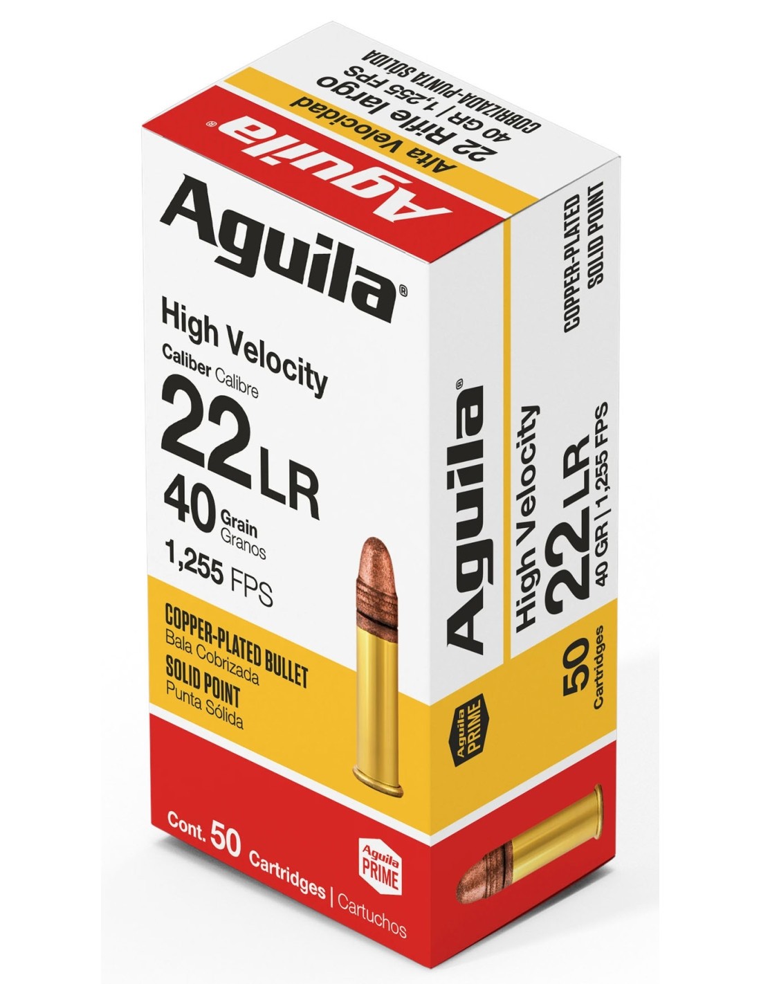 CALIBRE 22LR 40 GRAIN AGUILA HIGH VELOCITY NIKEL