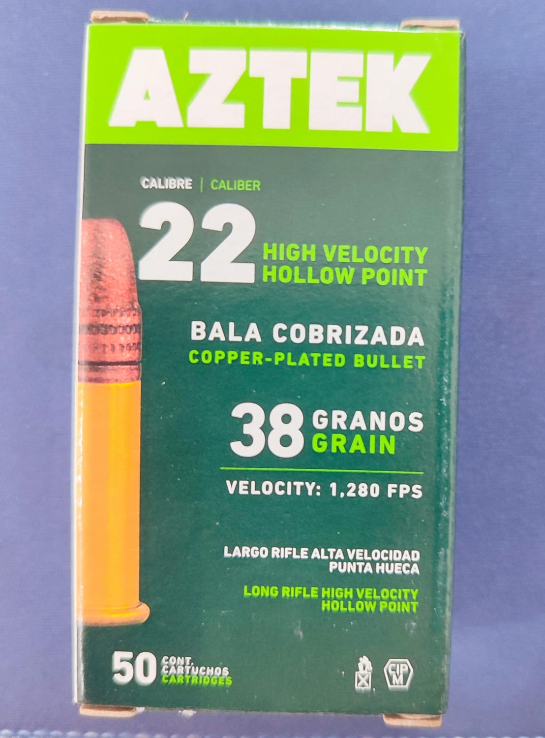 CALIBRE 22LR 38 GRAIN AZTEK