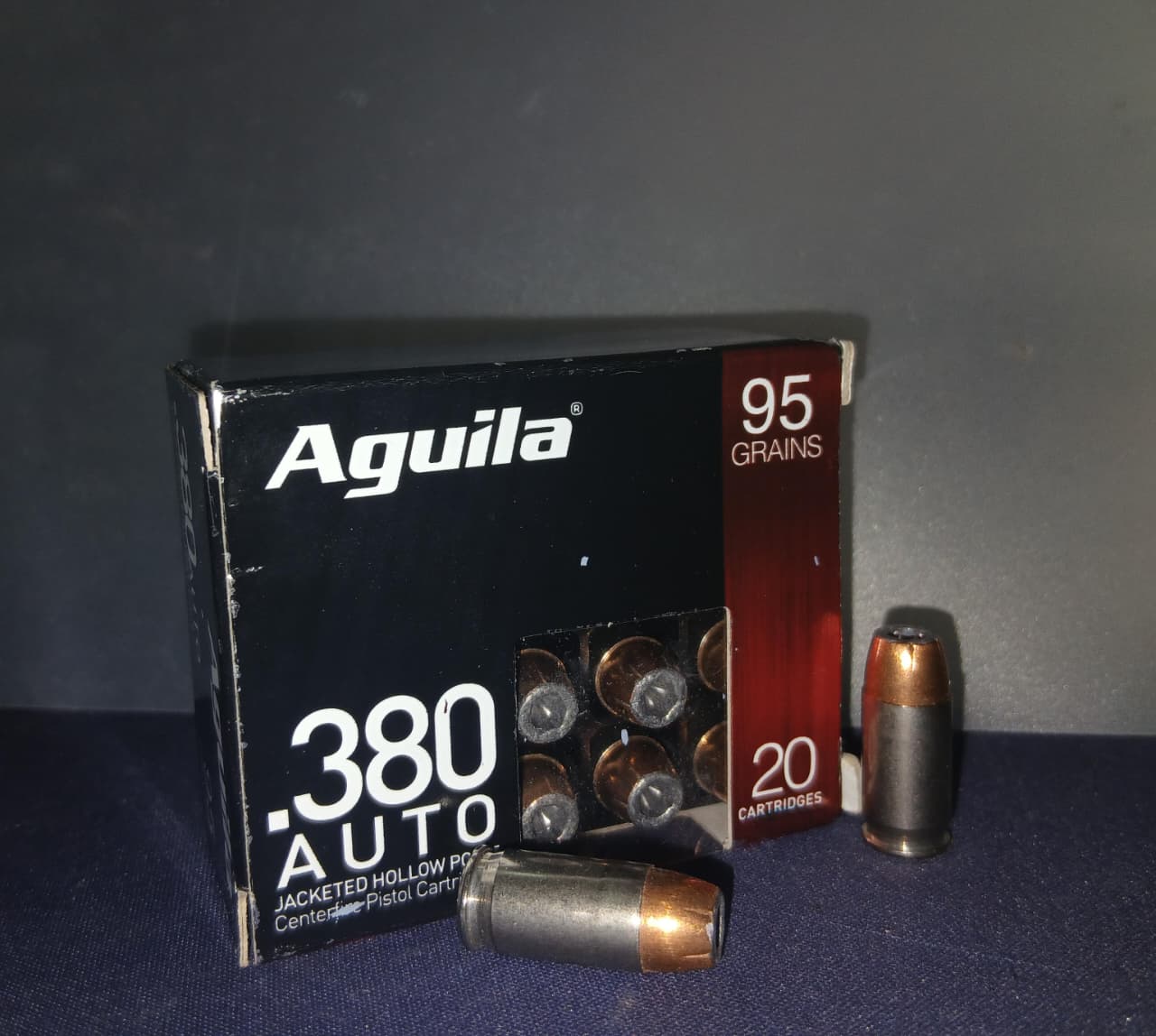 CALIBRE .380 AUTO HOLLOW POINT  AGUILA 20T