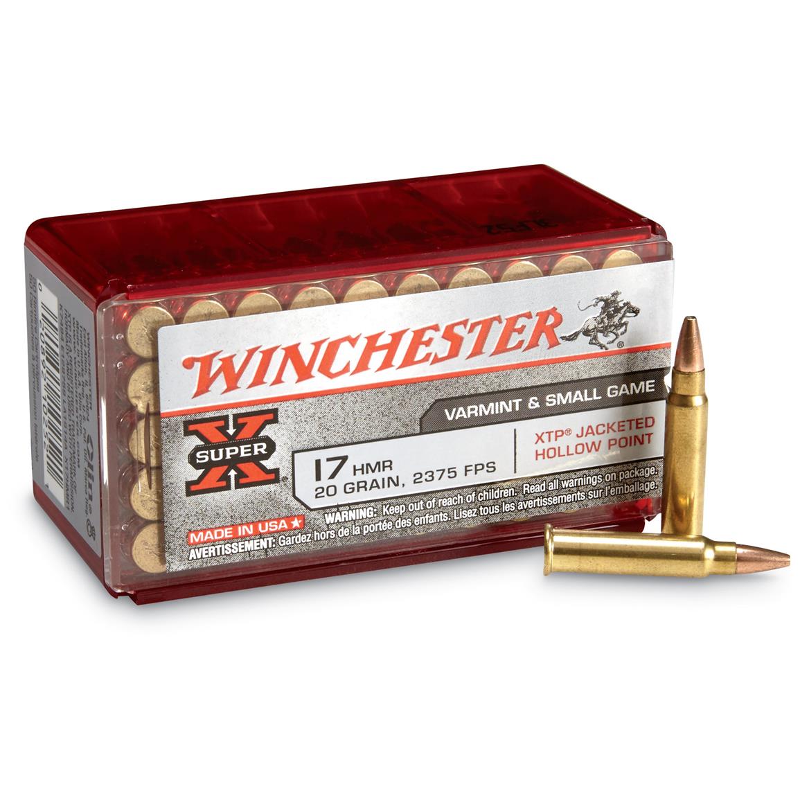 CARTUCHOS CALIBRE 17HMR XTP WINCHESTER 20GRS LOTE No. 3NK62