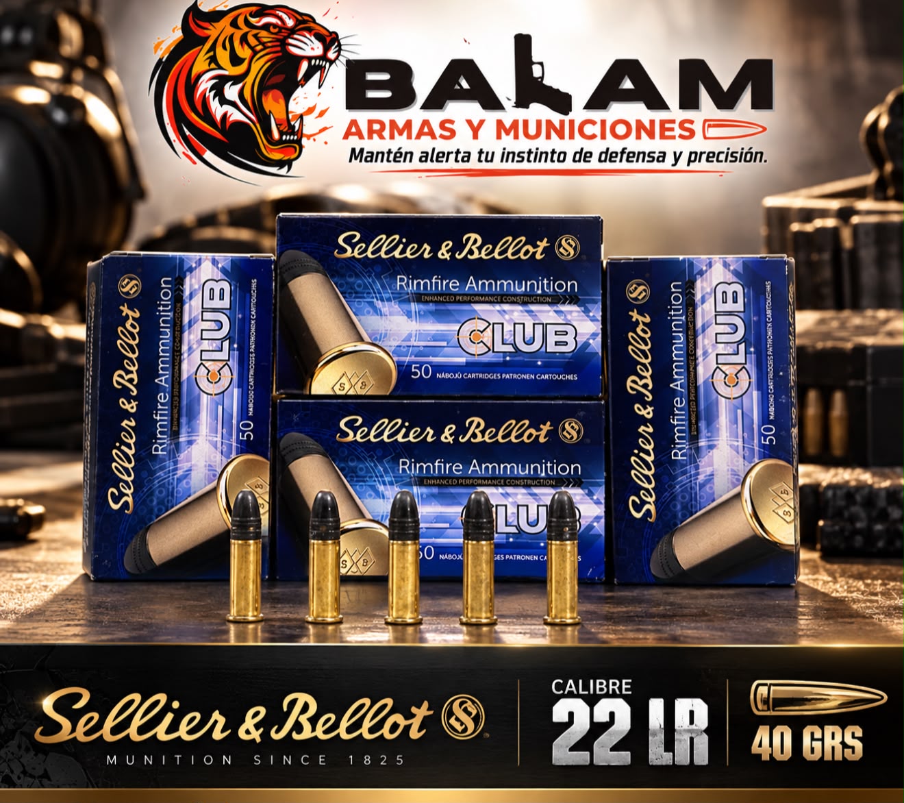 MUNICION MARCA SELLIER &BELLOT CALIBRE 22LR S/L
